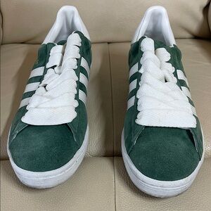 adidas Forest Green and White Sneakers